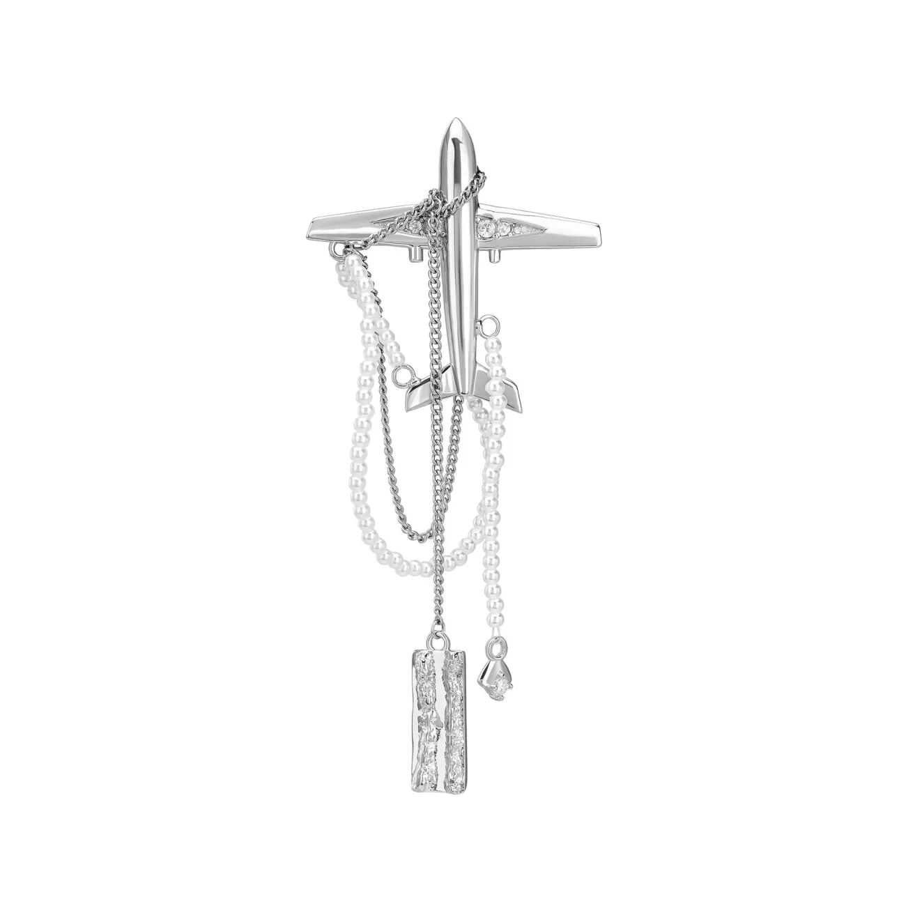 181Airplane Pearl Brooch