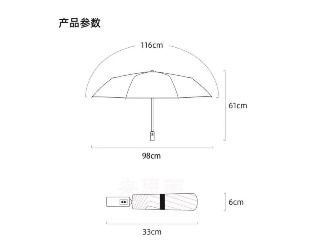 114 Umbrella Auto-Open Triple-Fold Design