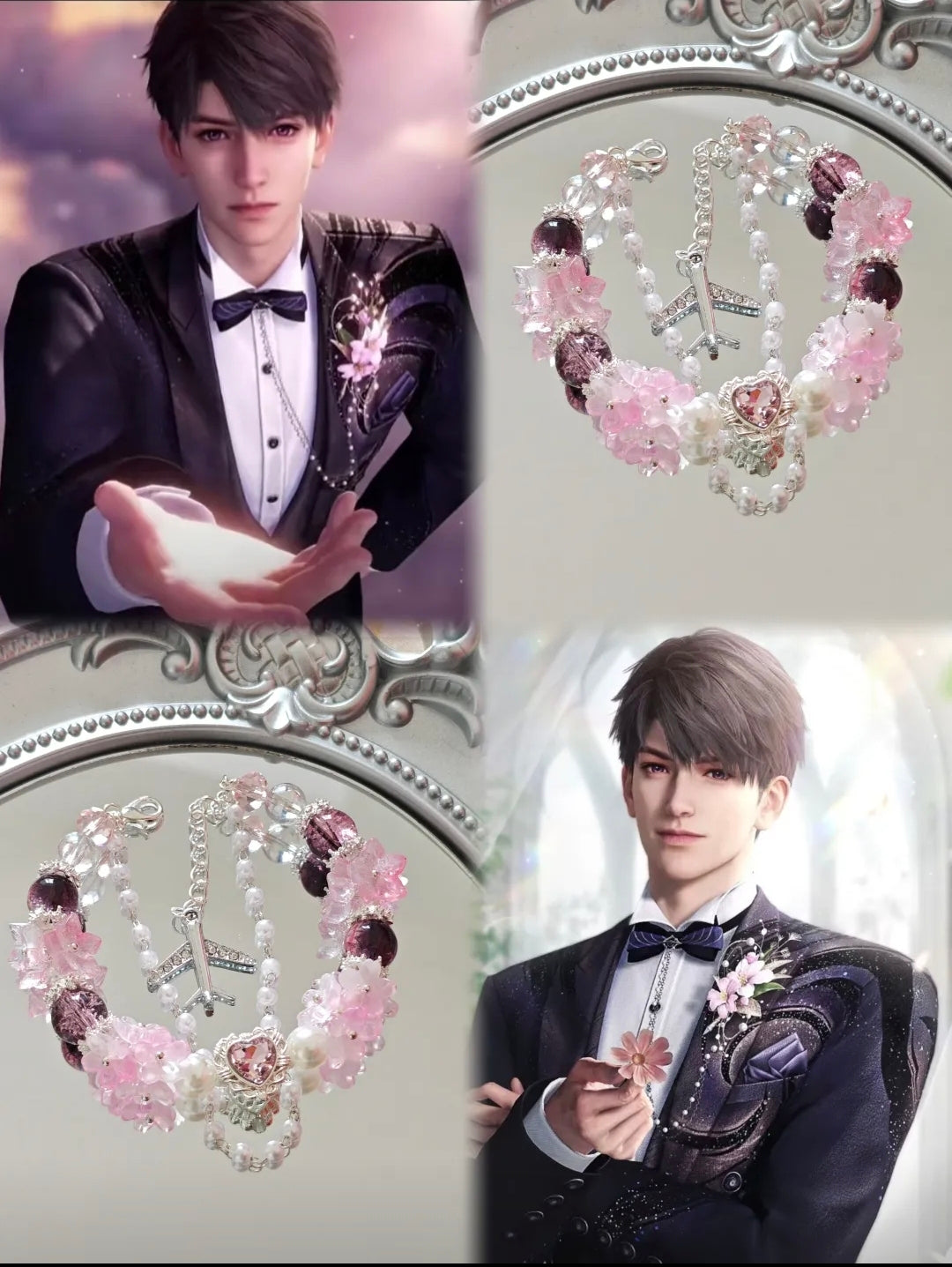 179 Pink heart bracelet