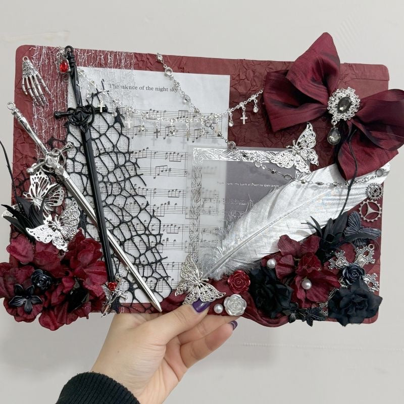 101 Full Red Gothic Theme Set DIY Kit A4