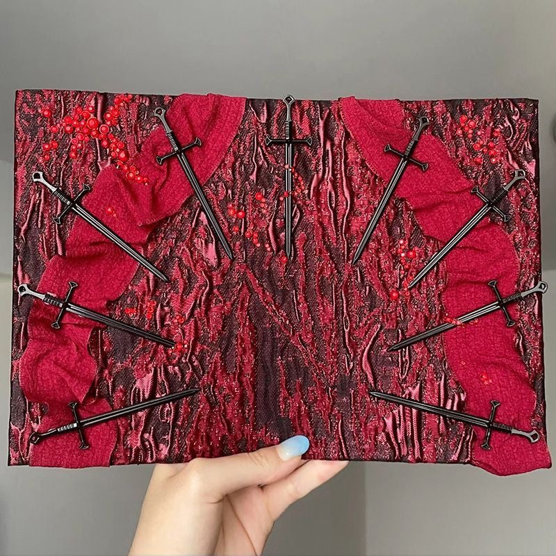 099 Full Red Gothic Theme Set DIY Kit A4