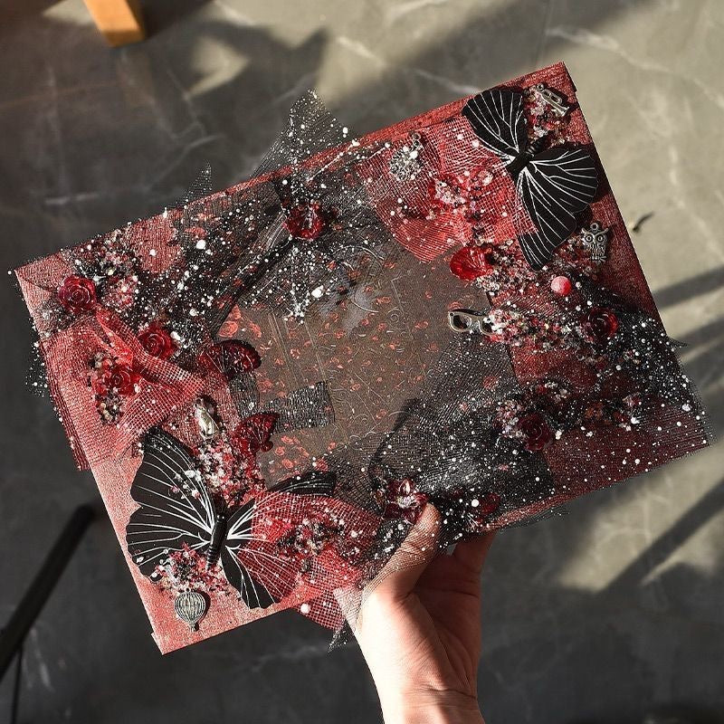 099 Full Red Gothic Theme Set DIY Kit A4