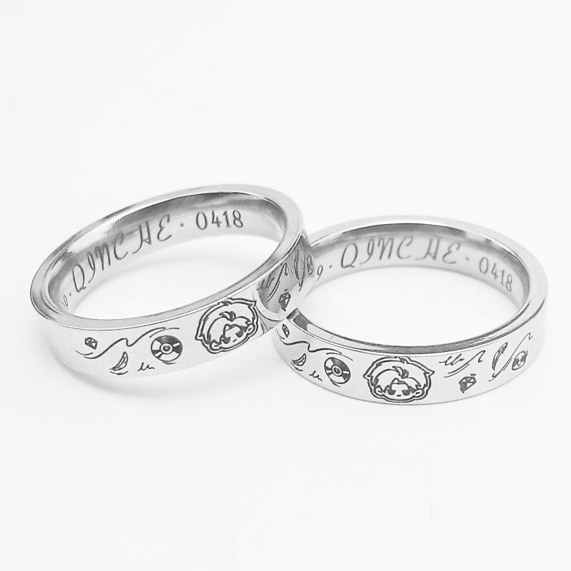 047 LAD Character Titanium Steel Rings