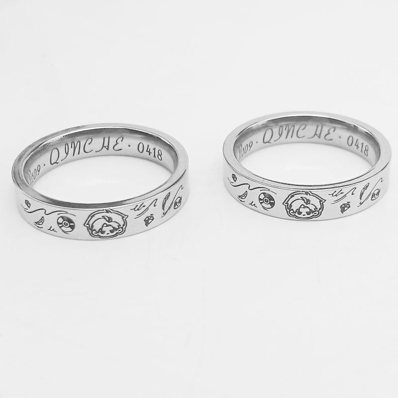 047 LAD Character Titanium Steel Rings