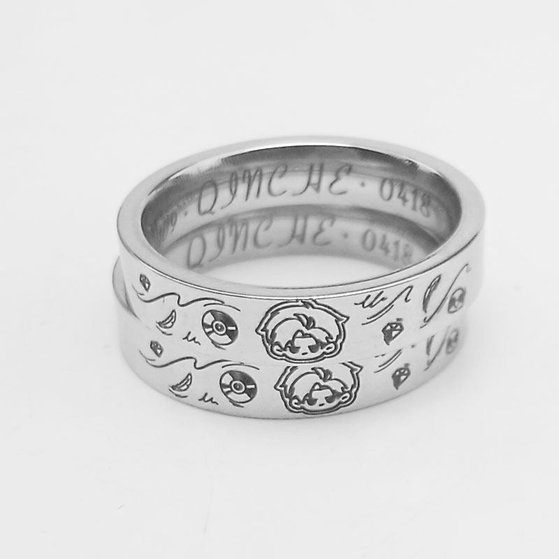 047 LAD Character Titanium Steel Rings