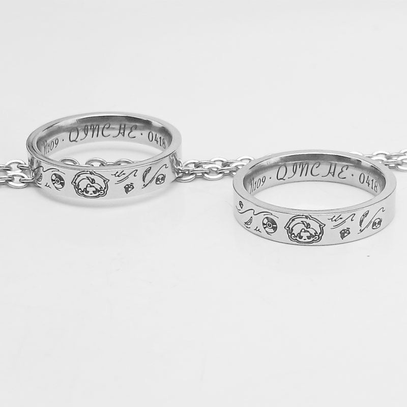 047 LAD Character Titanium Steel Rings