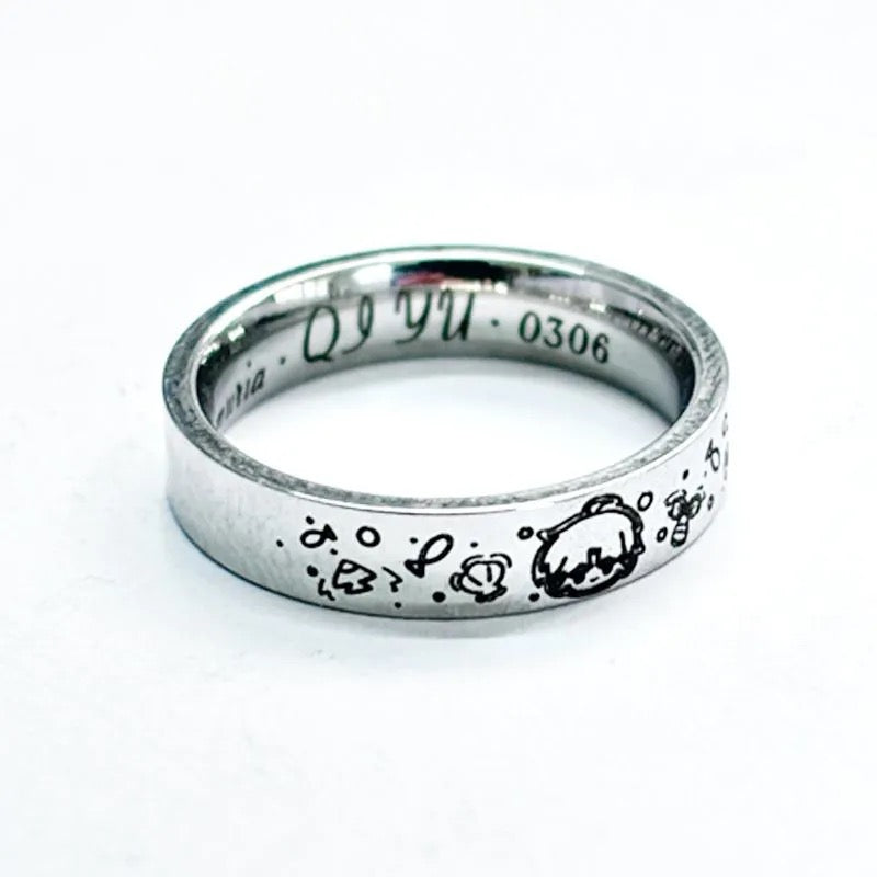 047 LAD Character Titanium Steel Rings