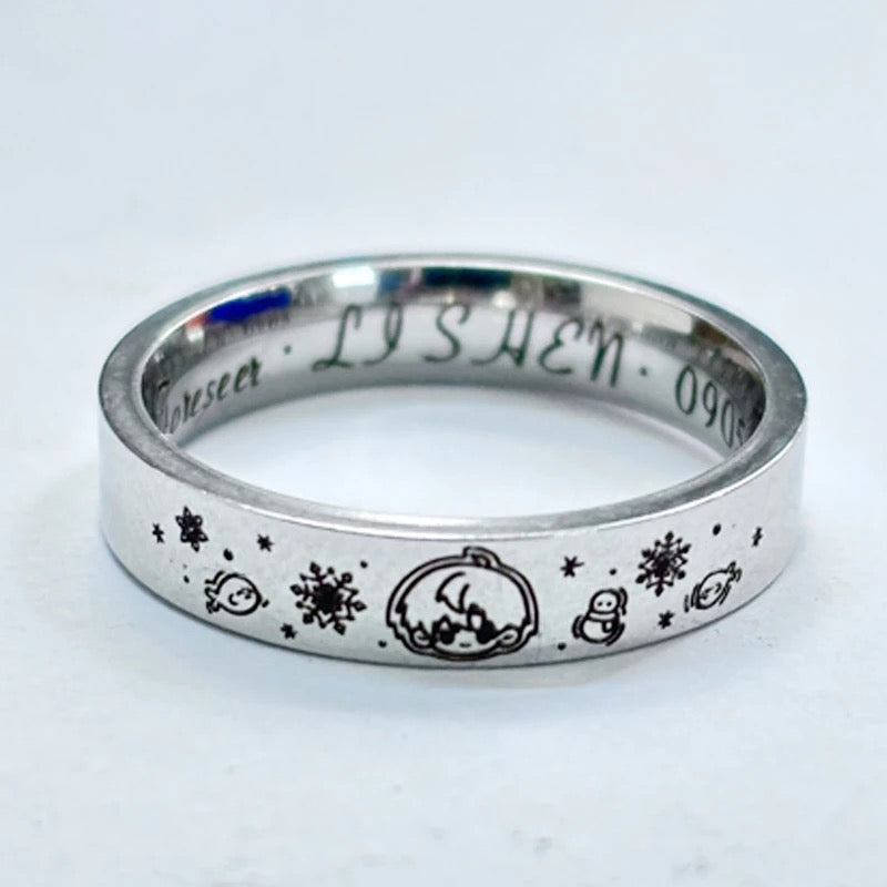 047 LAD Character Titanium Steel Rings