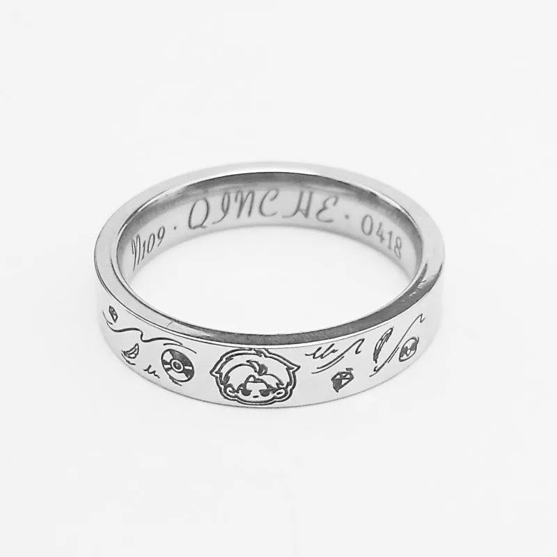 047 LAD Character Titanium Steel Rings
