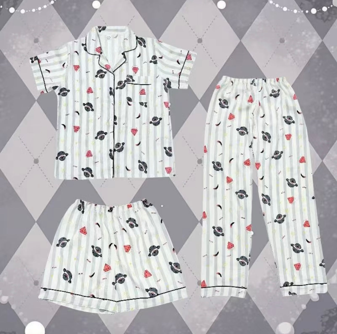 037 Pajama Set Adult 3-Piece Character Nightwear