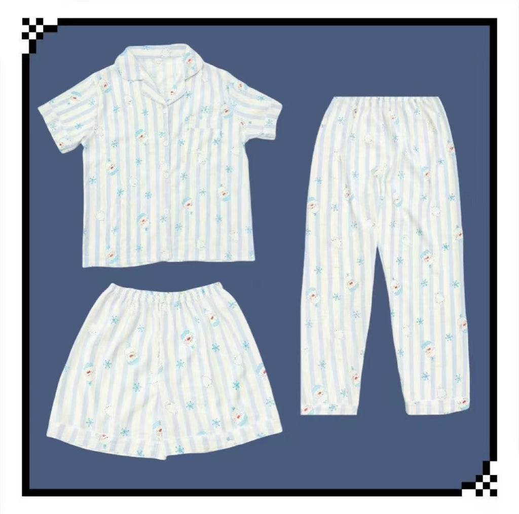 037 Pajama Set Adult 3-Piece Character Nightwear