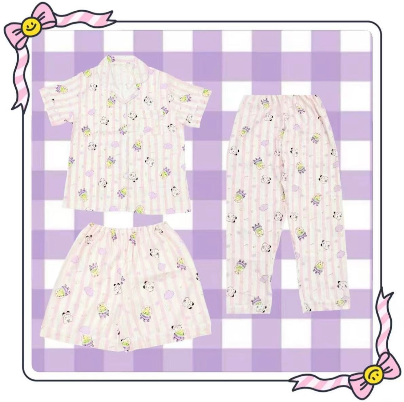 037 Pajama Set Adult 3-Piece Character Nightwear
