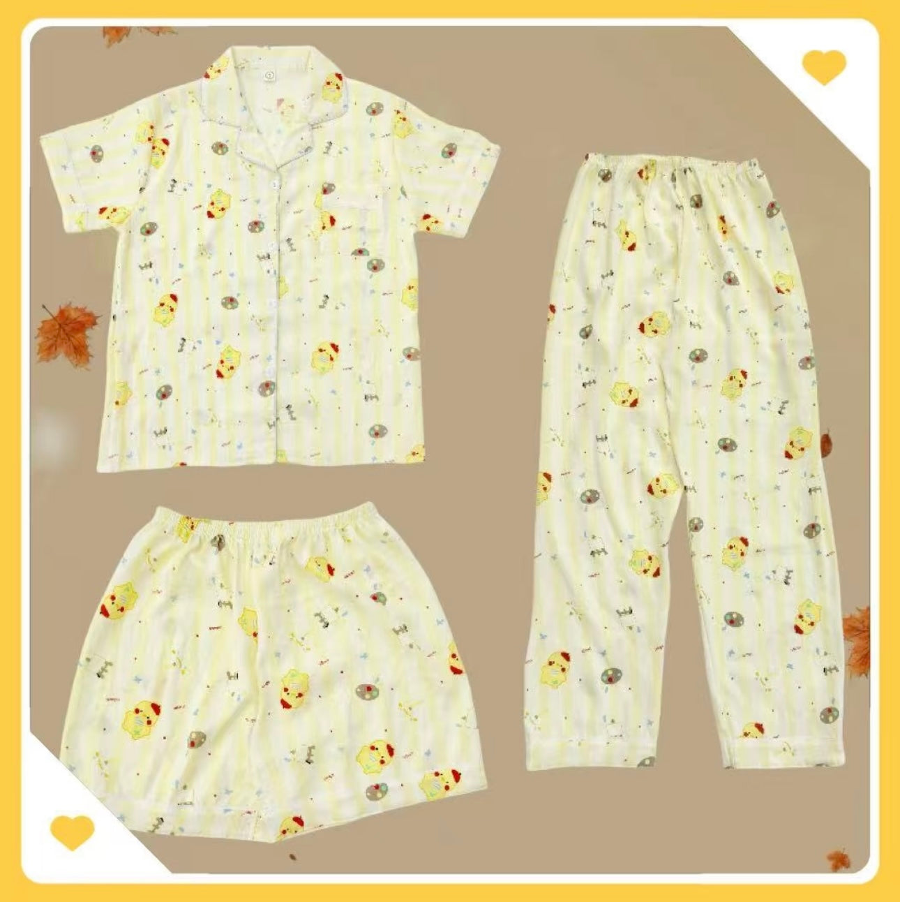 037 Pajama Set Adult 3-Piece Character Nightwear