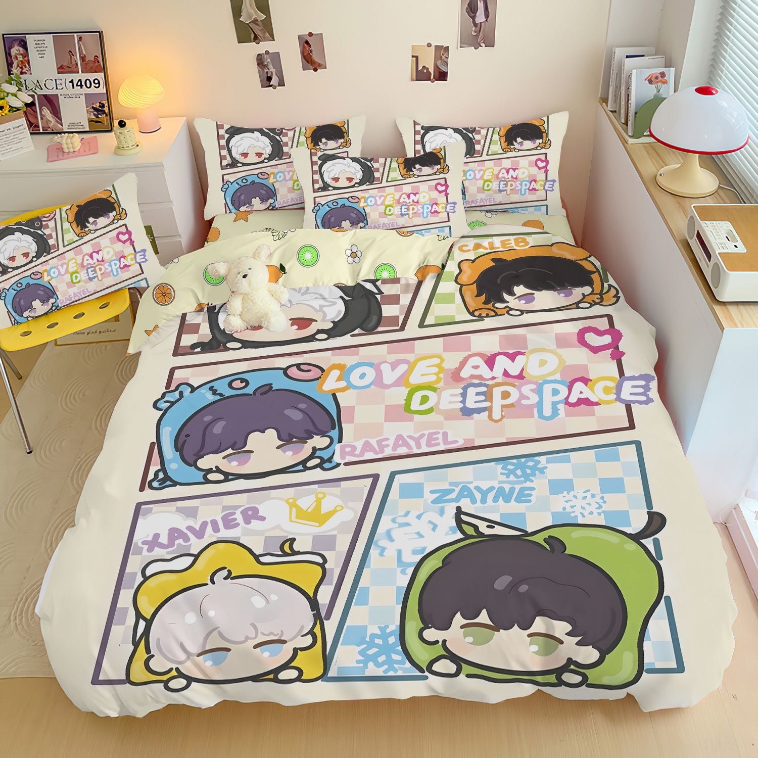 035 LAD Doodle-Style 4-Piece Bedding Set