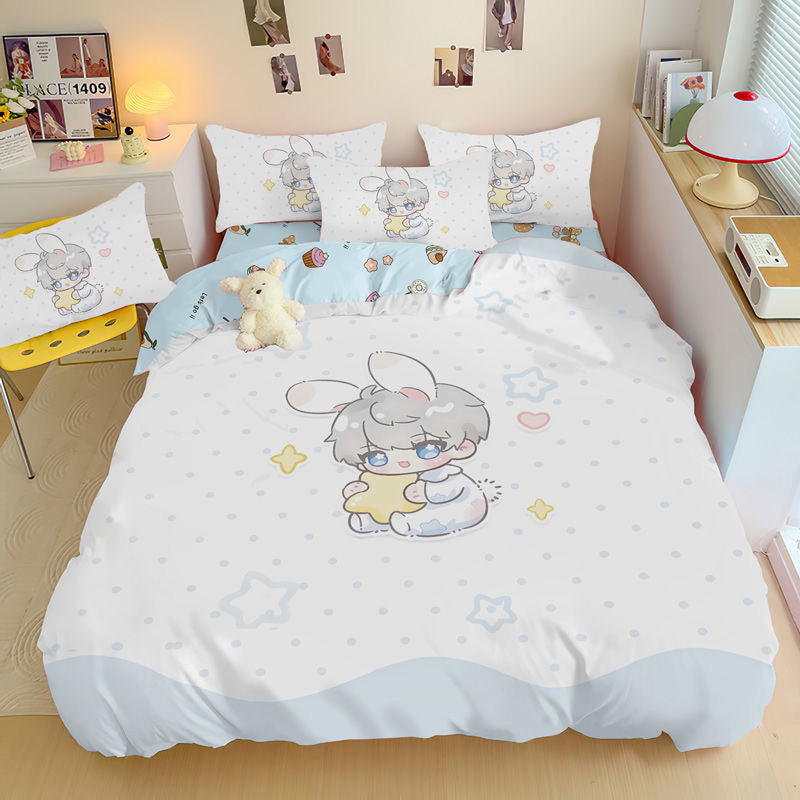 035 LAD Doodle-Style 4-Piece Bedding Set