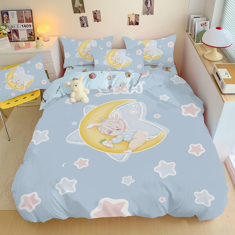 035 LAD Doodle-Style 4-Piece Bedding Set