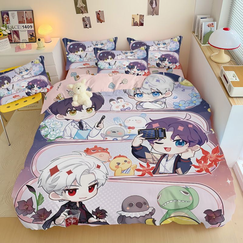 035 LAD Doodle-Style 4-Piece Bedding Set