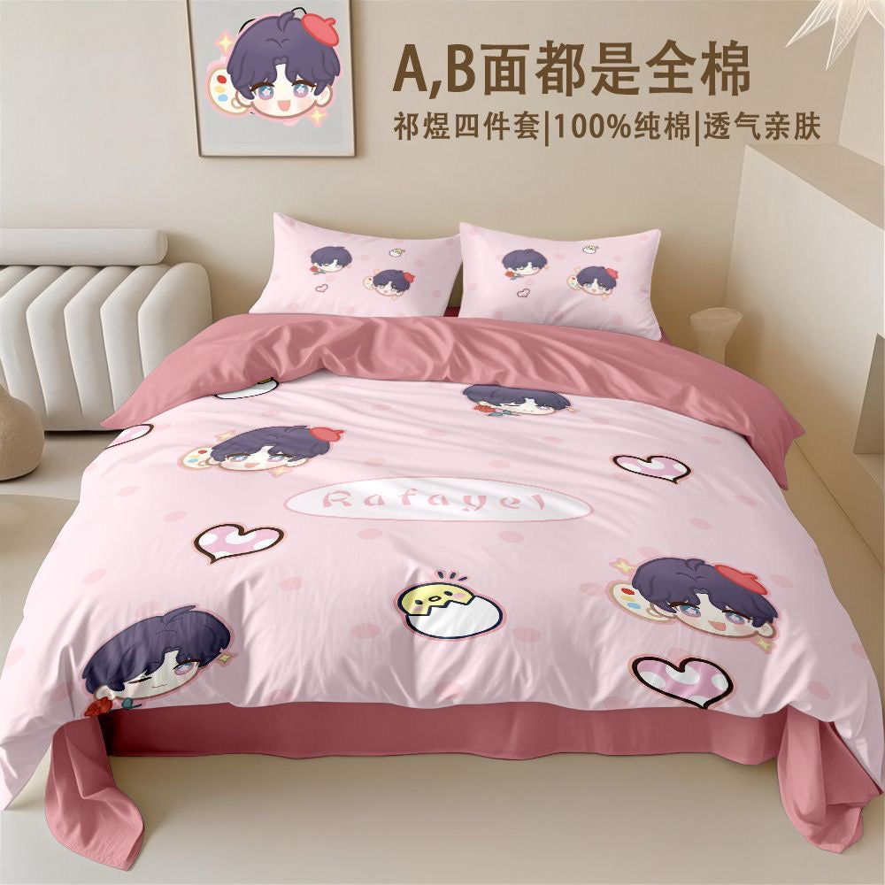 033 4-Piece Chibi Bedding Set Dorm Beds
