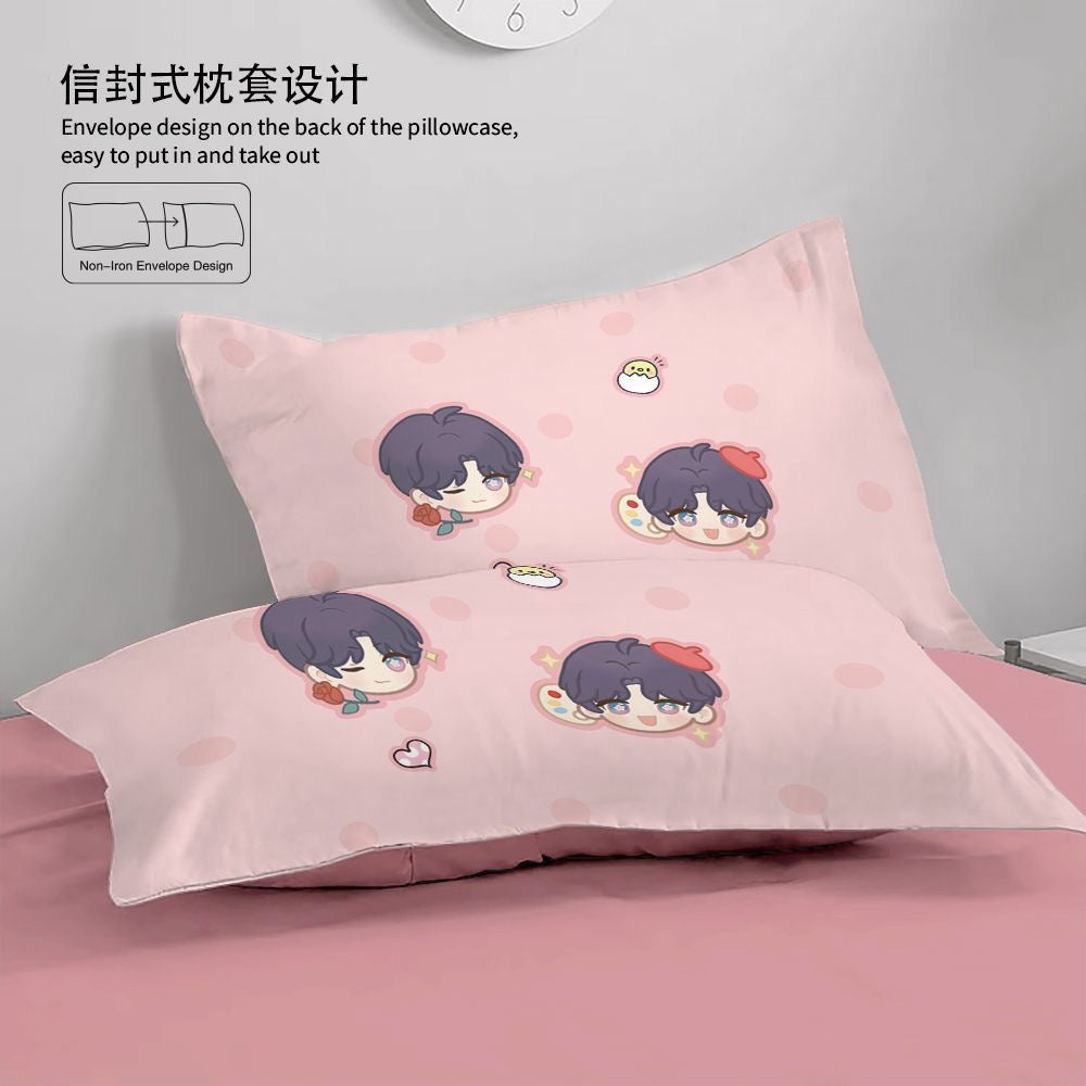 033 4-Piece Chibi Bedding Set Dorm Beds