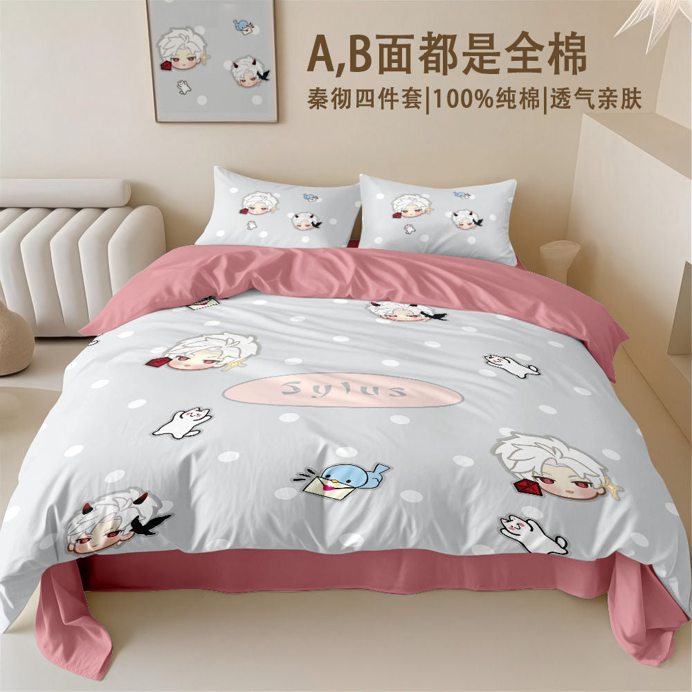 033 4-Piece Chibi Bedding Set Dorm Beds