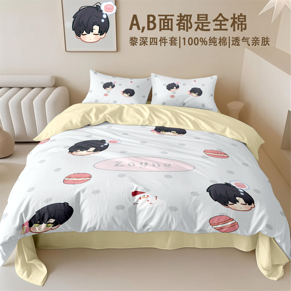 033 4-Piece Chibi Bedding Set Dorm Beds