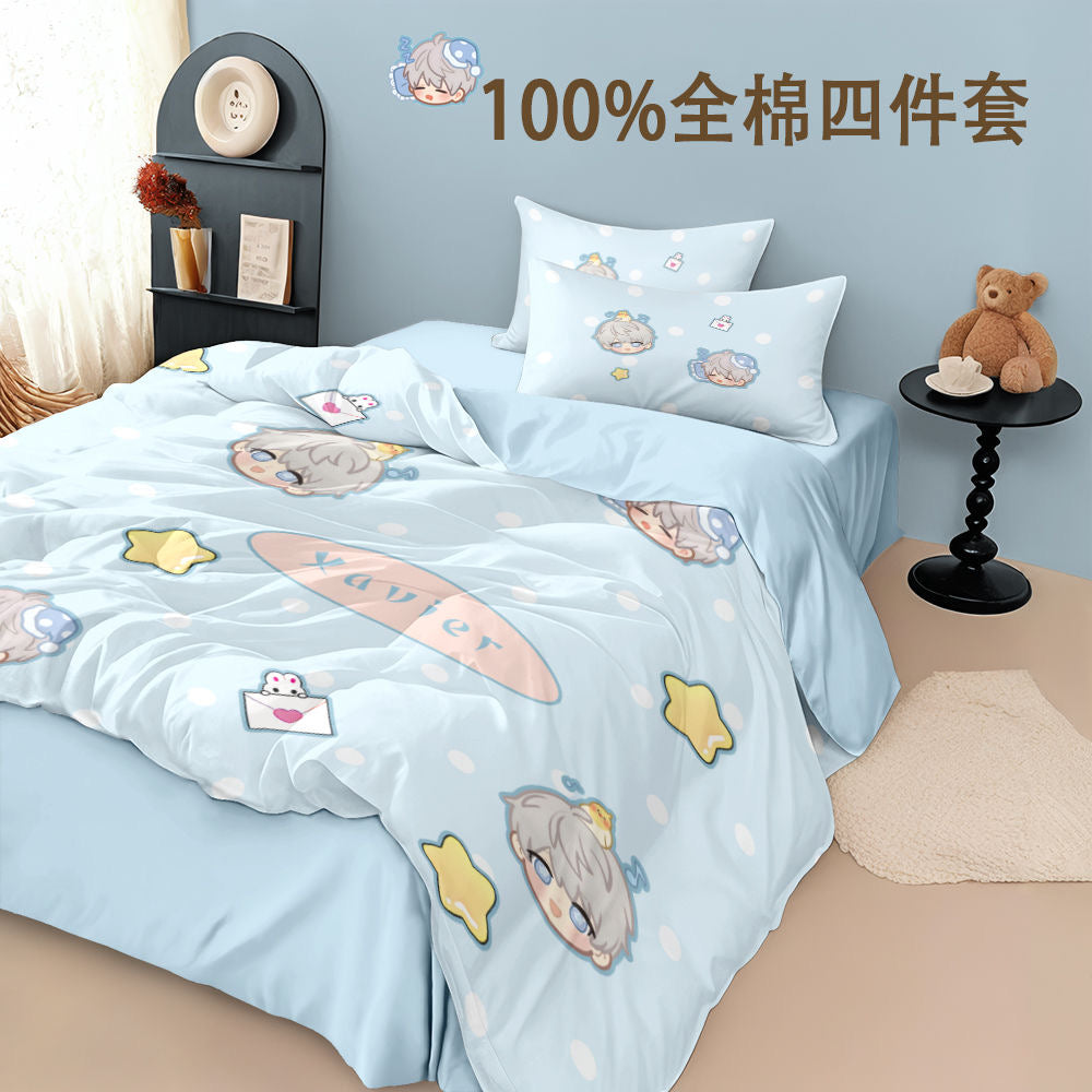033 4-Piece Chibi Bedding Set Dorm Beds