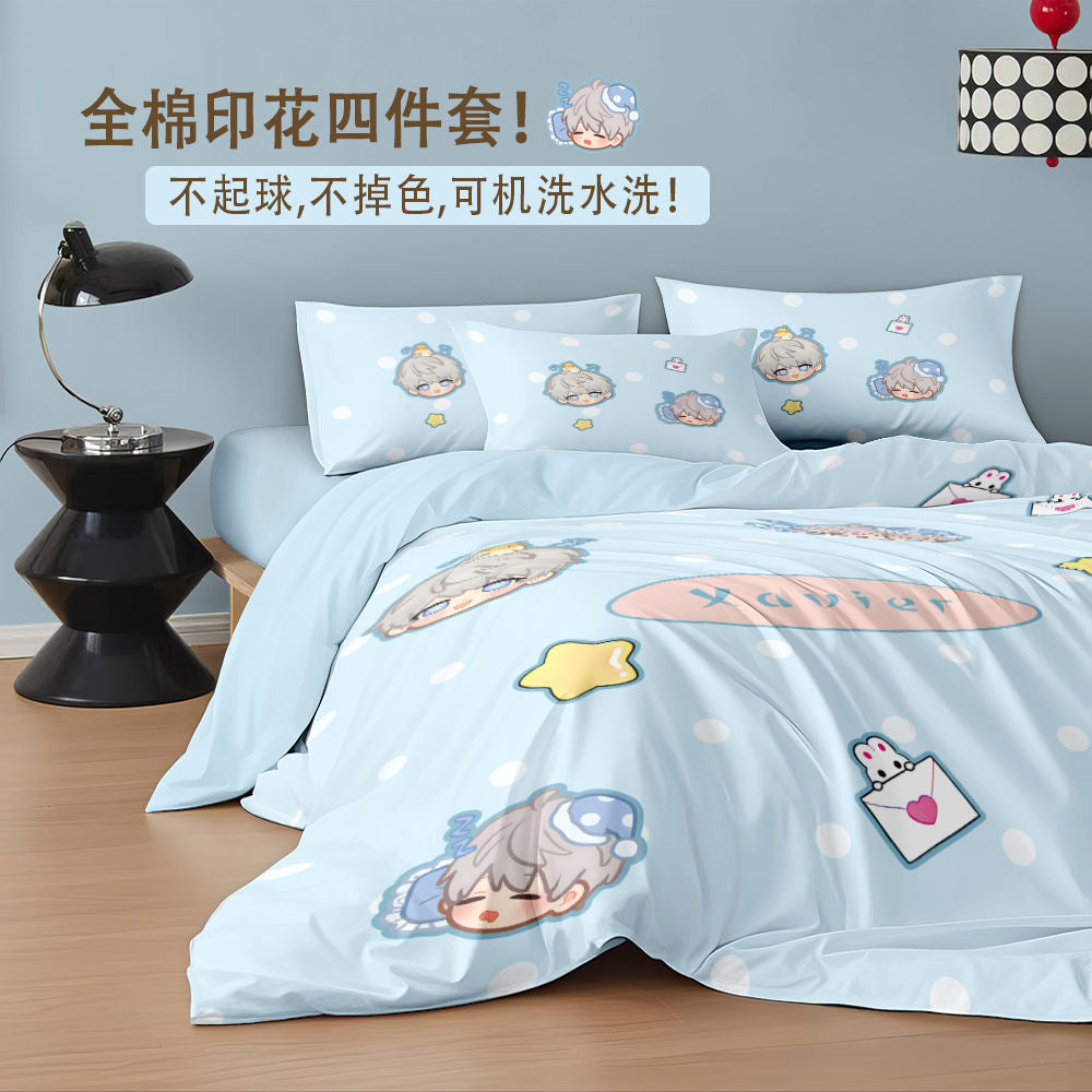033 4-Piece Chibi Bedding Set Dorm Beds