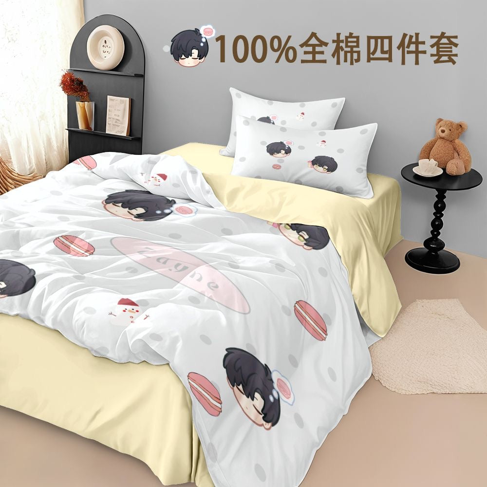 033 4-Piece Chibi Bedding Set Dorm Beds