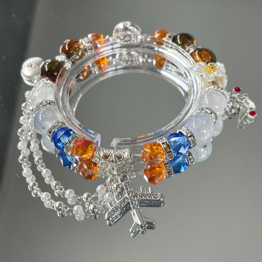022 Caleb Birthday Bracelet - Elastic Glass Bead Chain
