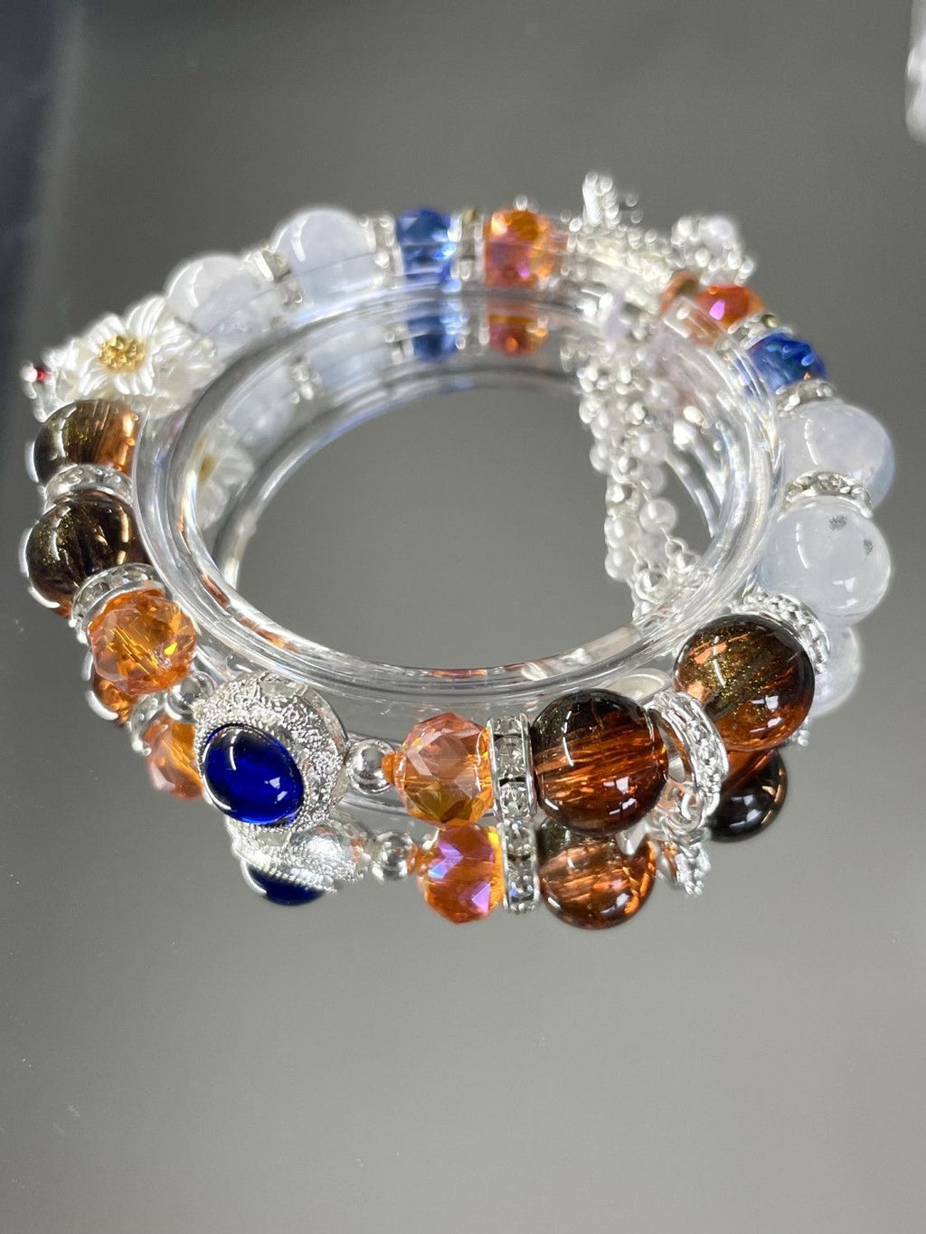 022 Caleb Birthday Bracelet - Elastic Glass Bead Chain