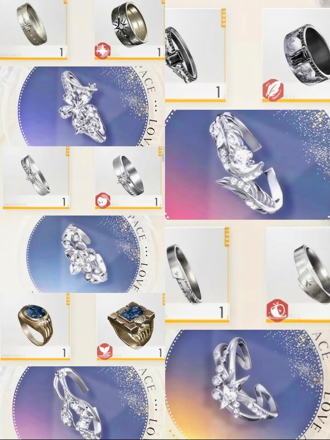 123-3 LAD 2025"Journey of Love" Wedding Rings Silver