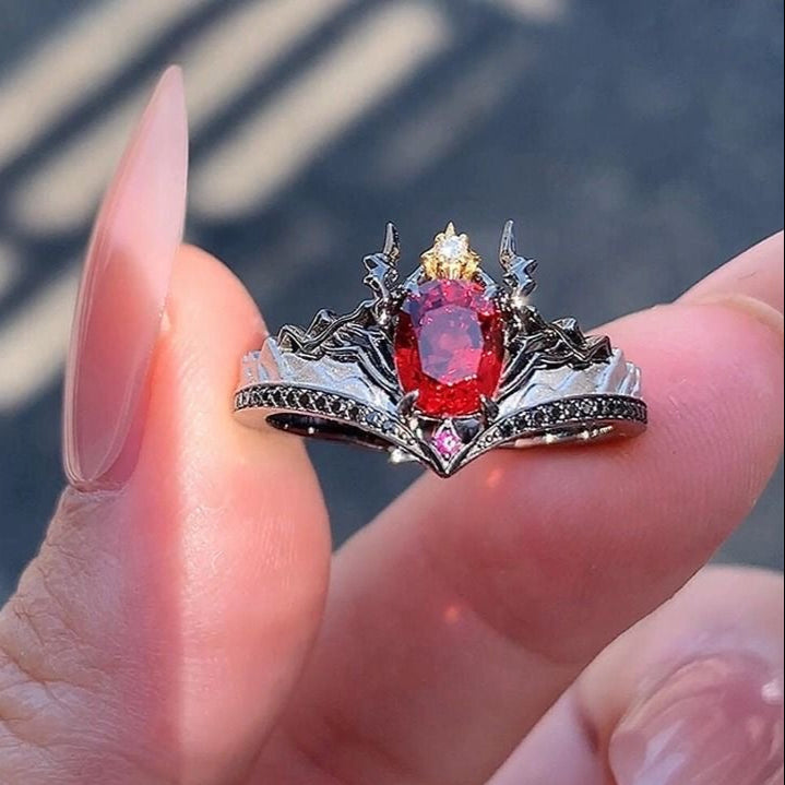 124 Sylus Vintage Dazzling Pigeon Blood Red Ring