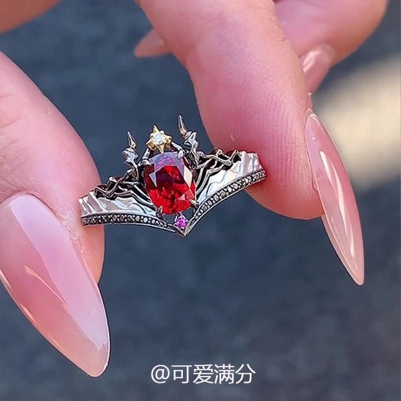 124 Sylus Vintage Dazzling Pigeon Blood Red Ring