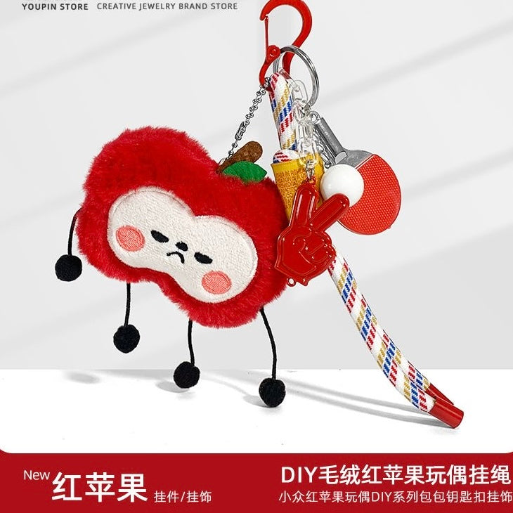 148 Caleb Mini Apple Plush Keychain Bag Charm