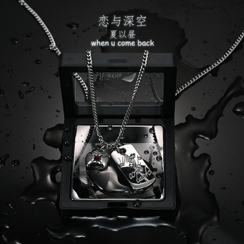 149 Caleb Steel Necklace Pendant Collar Chain